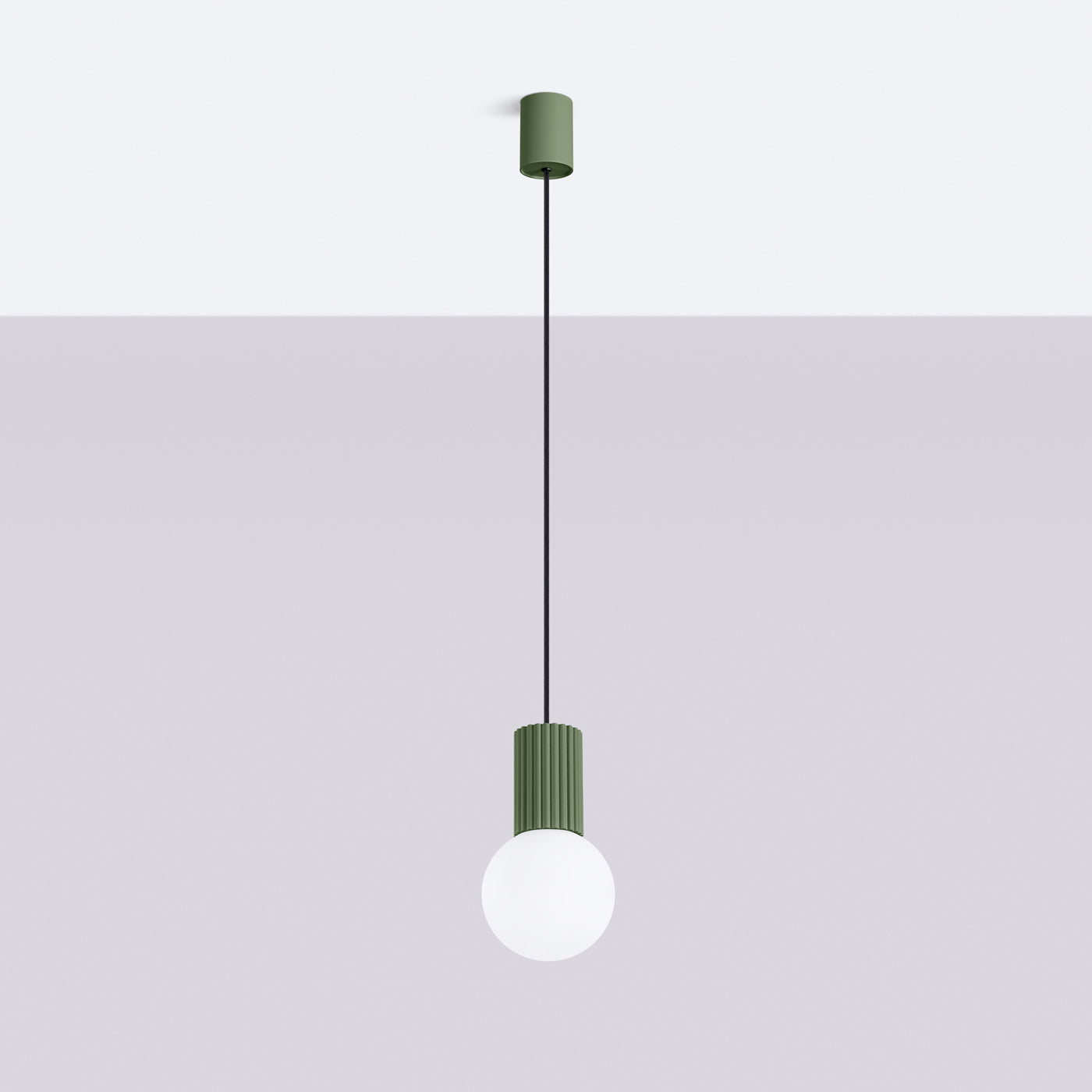 Lampe pendante Halo 1 vert olive