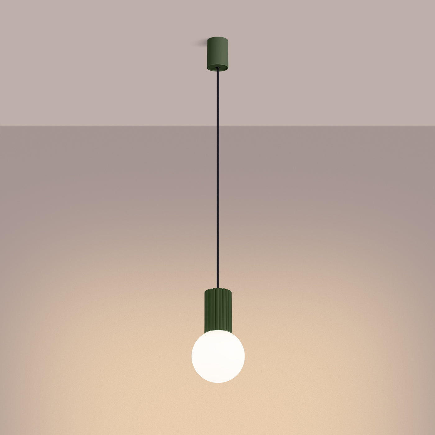 Lampe pendante Halo 1 vert olive