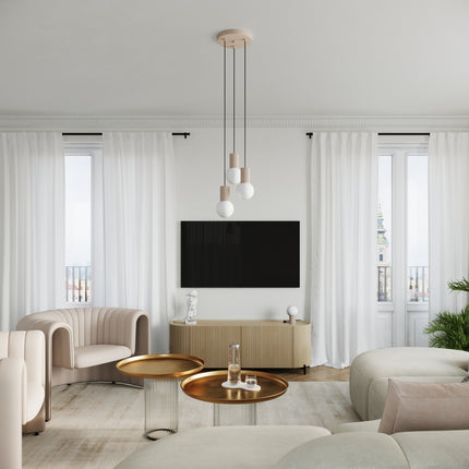 Lámpara colgante Halo 3P color topo