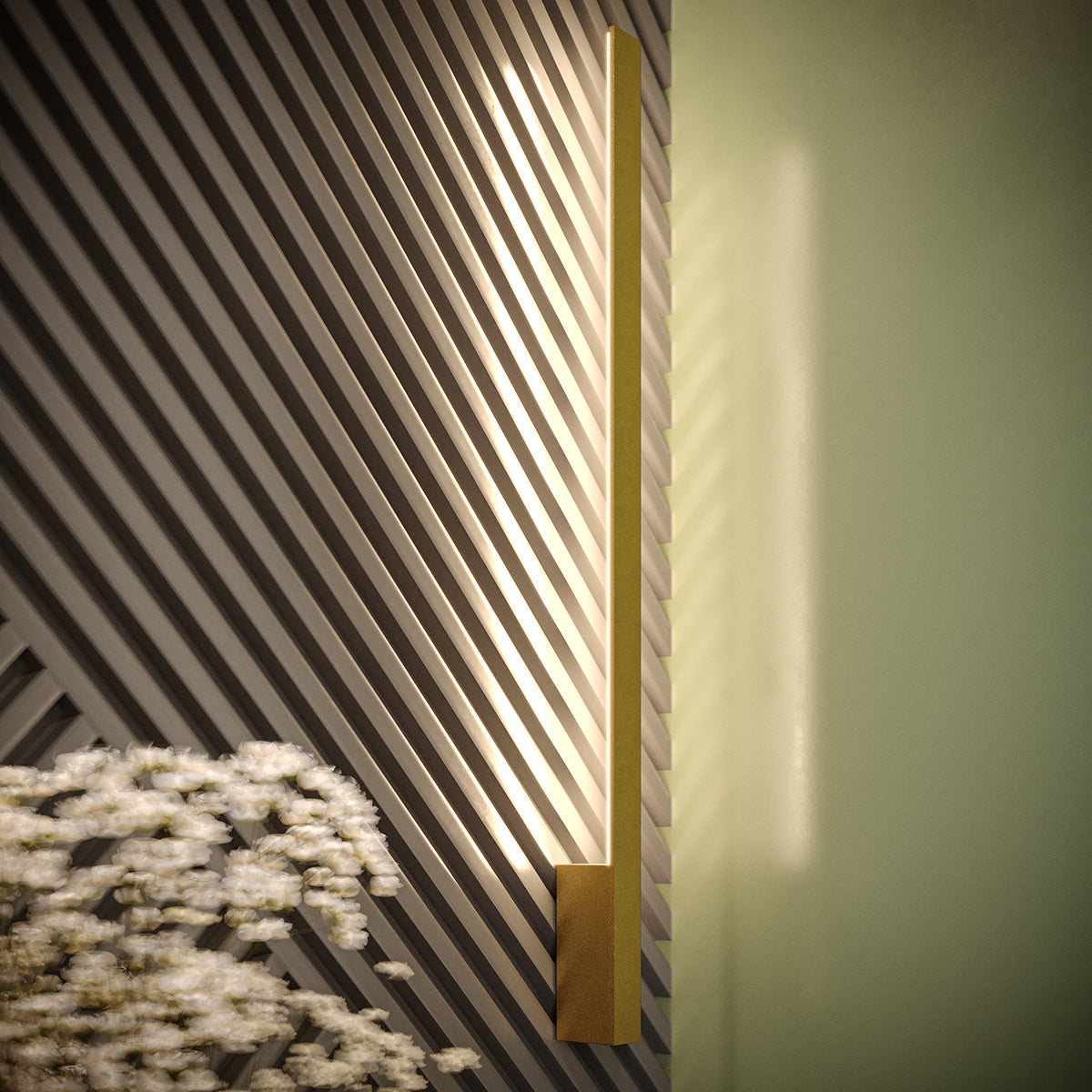 Slim Design S gold wall light 3000K