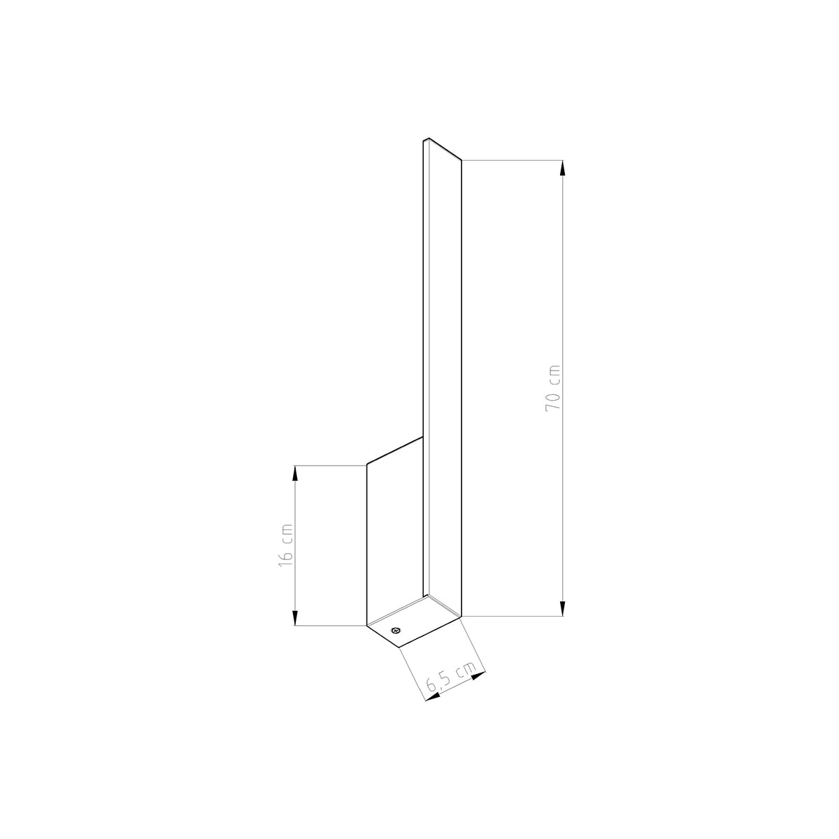 Slim Design M black 3000K wall light