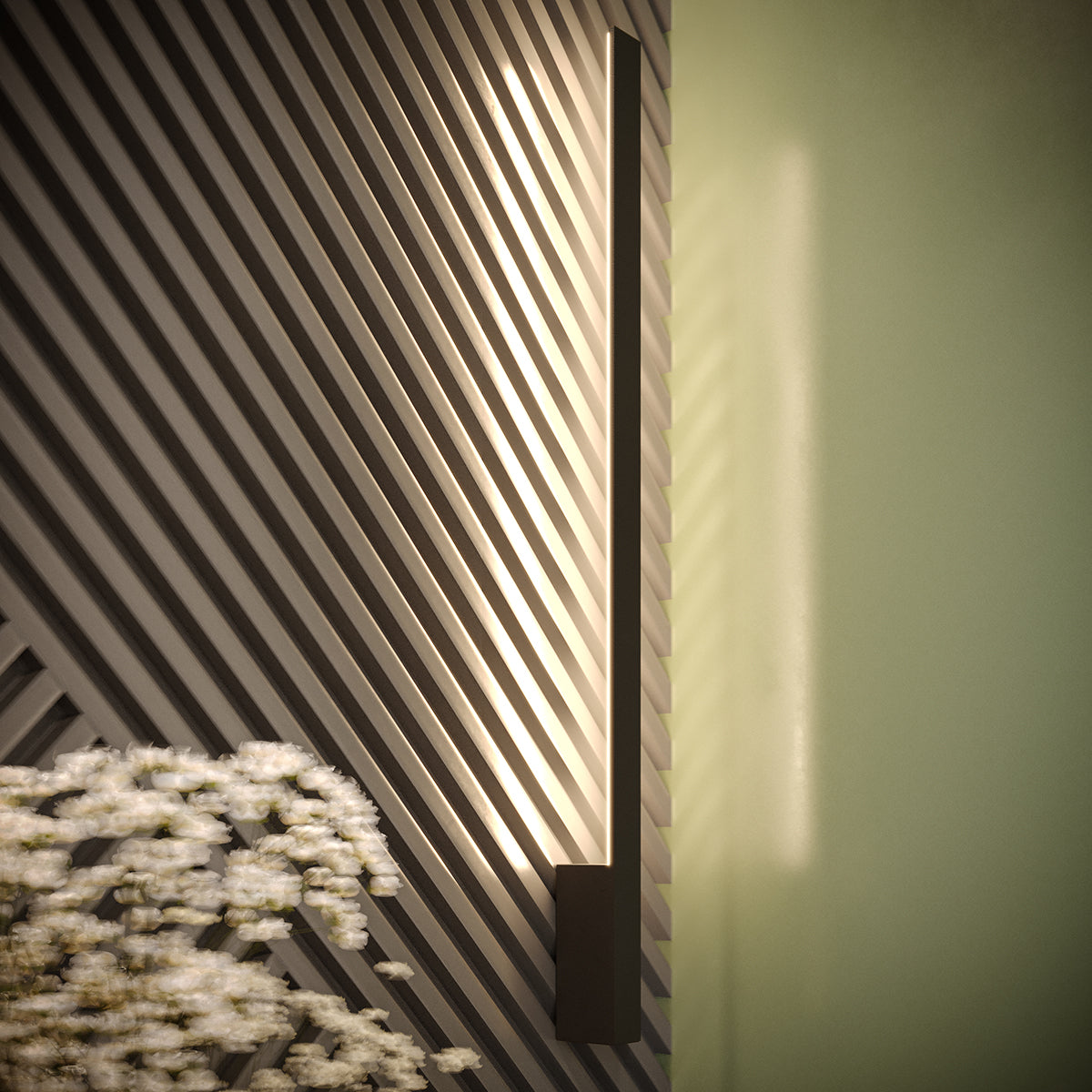 Slim Design M black 3000K wall light