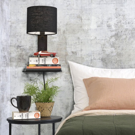 Aplique de pared Andes Bamboo y Ecolin negro 36 cm