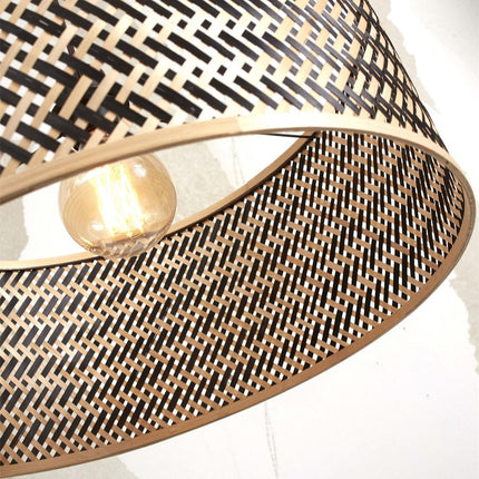 Java XL Floor Lamp Natural and Black Bamboo 218 cm