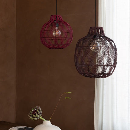 Mendoza Bamboo Bordeaux Pendant Light 35 cm