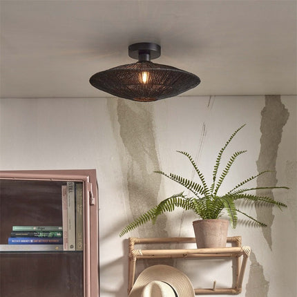 Iguazu Deckenleuchte Disc Jute Schwarz 40 cm