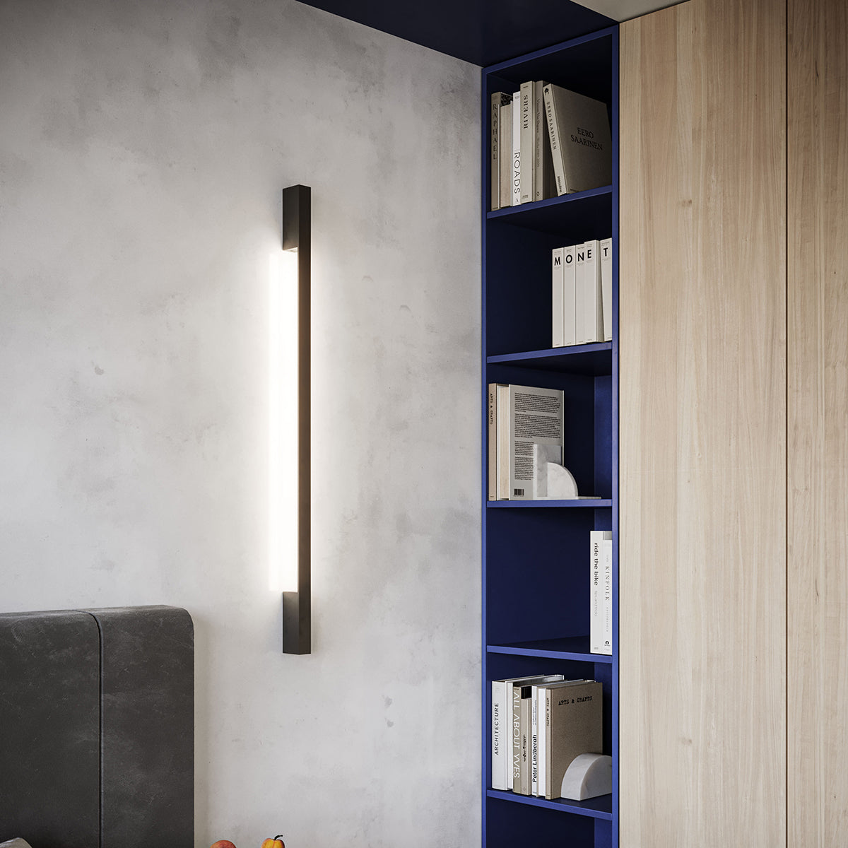 Applique Barre Contemporaine M noir 3000K
