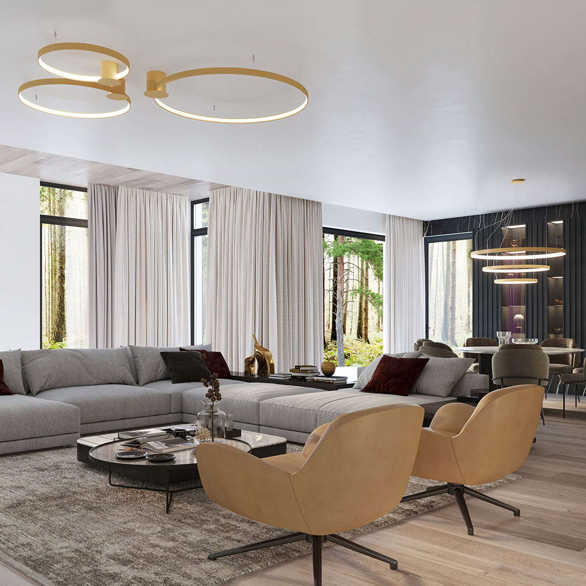Plafonnier Anneau Solis 110 doré LED 4000K