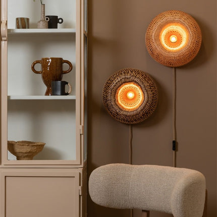 Aplique de pared de bambú natural Barbados de 35 cm