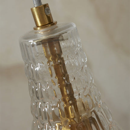 Lámpara colgante Venice Drop de cristal dorado transparente