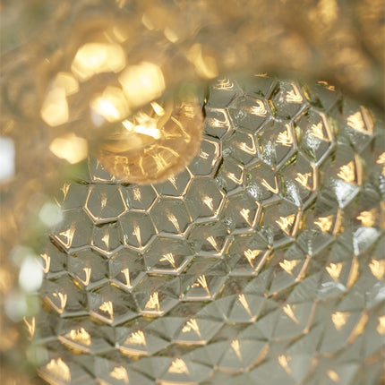 Suspension Venice Ovale Verre Vert et Or