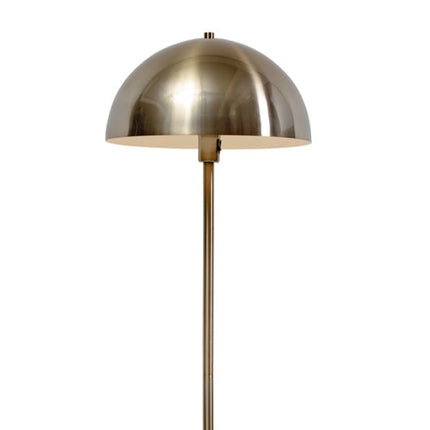 Lámpara de pie Toulouse de hierro y mármol en blanco y dorado, 150 cm