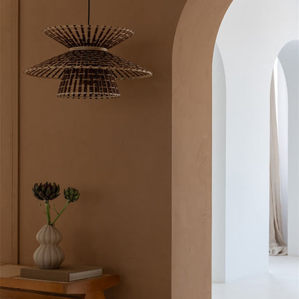 Machu Picchu Natural and Brown Bamboo Pendant Light 57 cm