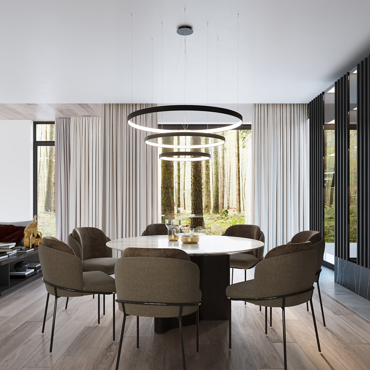 Lustre Anneau Solis 3 55/78/110 blanc LED 4000K