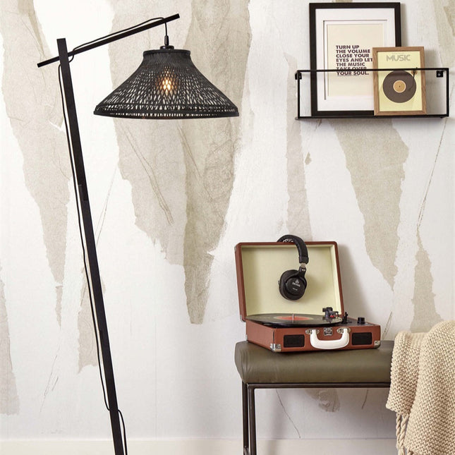 Tahiti Bambus Stehlampe Schwarz 150 cm