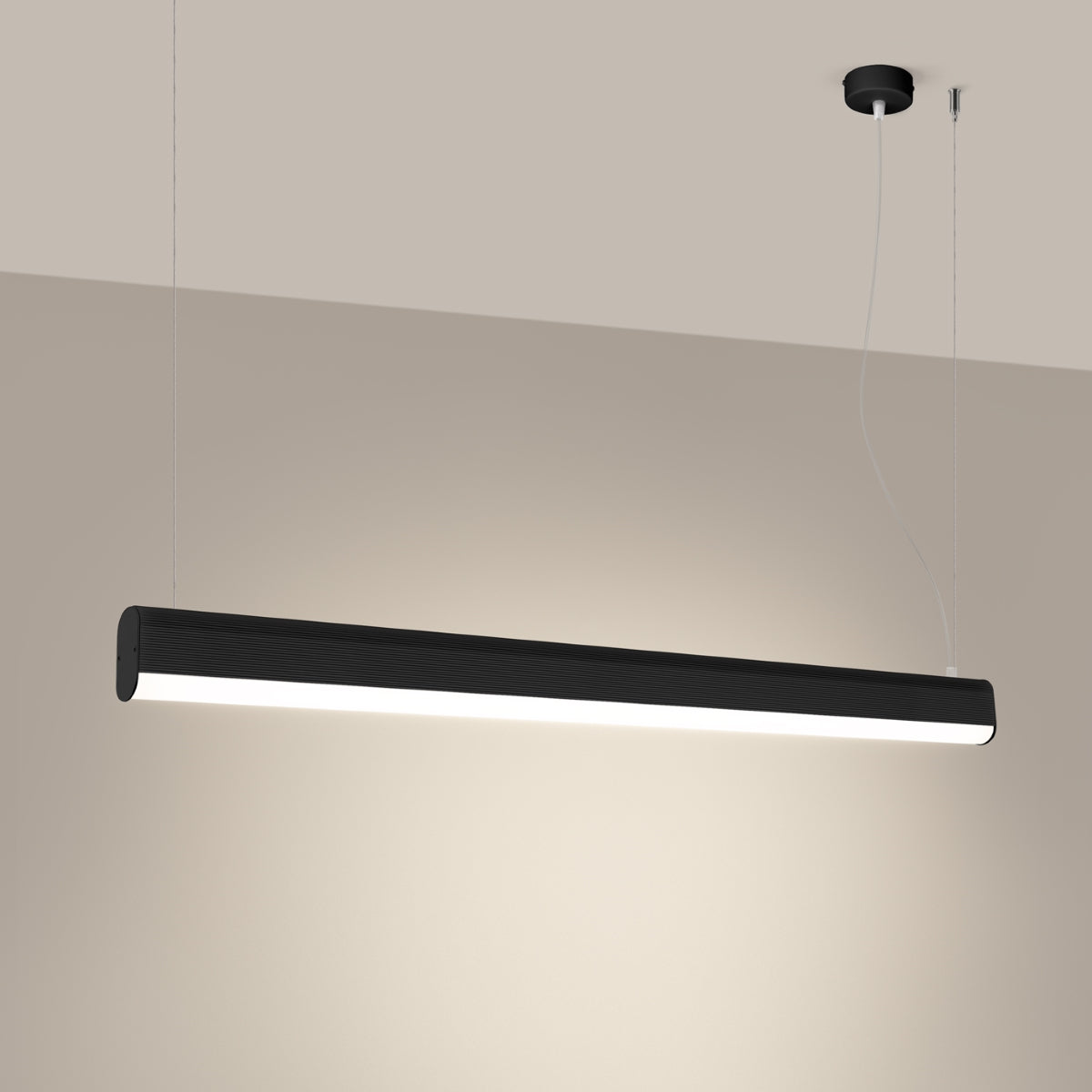 Regular Hanging Bar Black LED 3000K