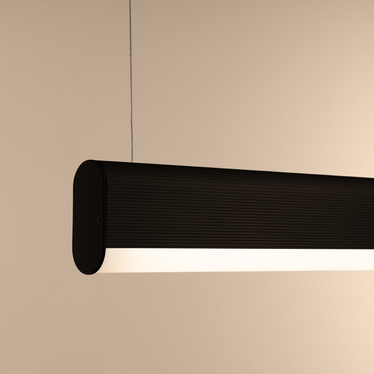Regular Hanging Bar Black LED 3000K