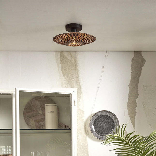 Plafonnier Kalimantan Bambou Noir et Naturel 30 cm