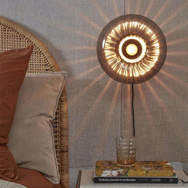 Brussels Round Glass Wall Light in Anthracite