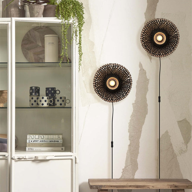 Kalimantan Bamboo Wall Light Black 30 cm