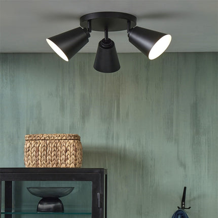 Plafonnier Bremen 3 Abat-Jours Noir