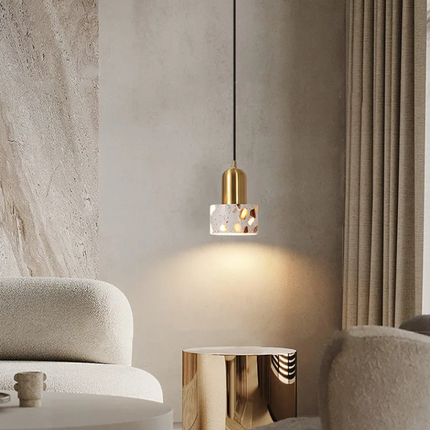 Wabi-Sabi Pendelleuchte aus Terrazzostein