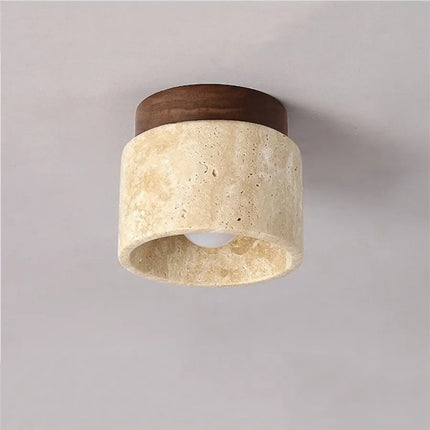 Lámpara de techo LED de piedra travertino