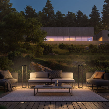 Lámpara solar LED Klewe Radia Mega de 1100 mm, color gris grafito