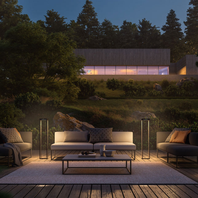 Lámpara solar LED Klewe Radia Mega de 1100 mm, color gris grafito