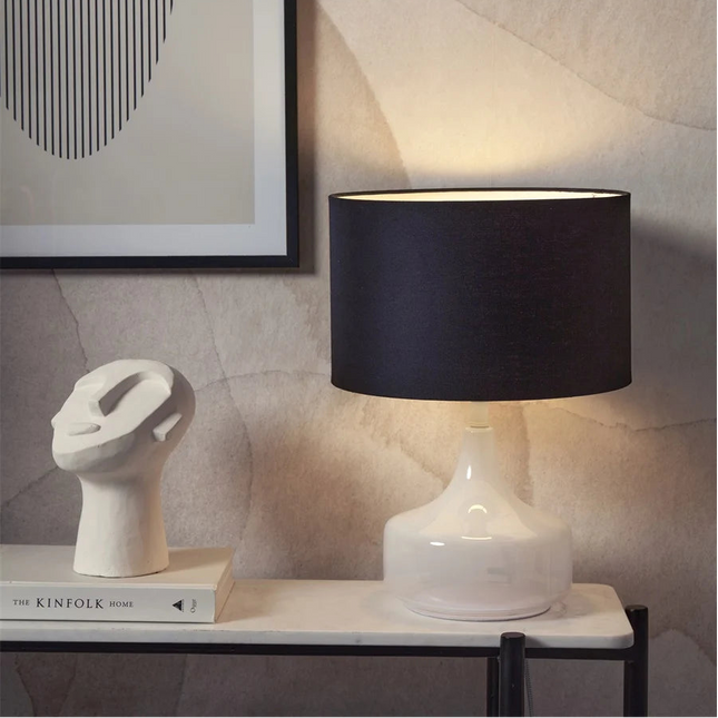 Lampe à Poser Reykjavik Verre Blanc et Noir