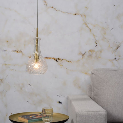 Suspension Brussels Goutte Verre Transparent Or