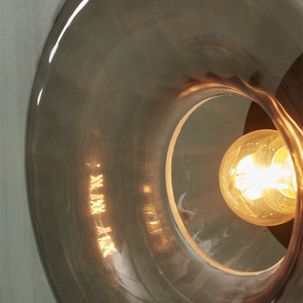 Runde Glas-Wandleuchte „Brussels“ in Anthrazit