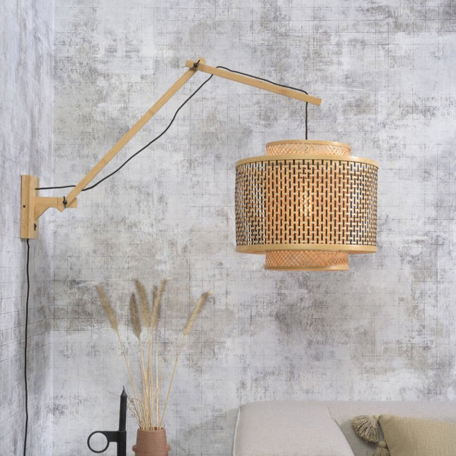 Bhutan Wall Light Natural and Black Bamboo Ø40 cm
