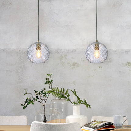 Suspension Globe Venice Verre Transparent Doré