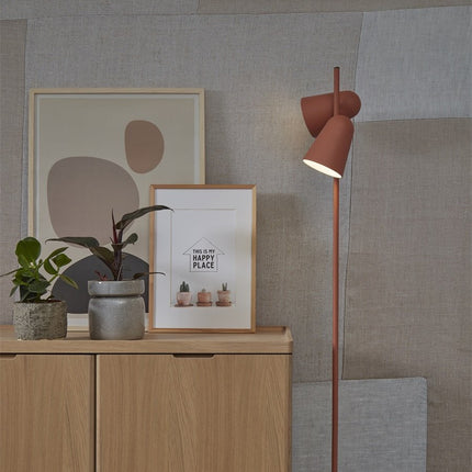 Lámpara de pie Salamanca Hierro Terracota con Doble Pantalla 145 cm