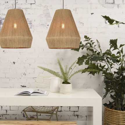 Lámpara colgante Iguazu de yute y hierro natural Ø40 cm