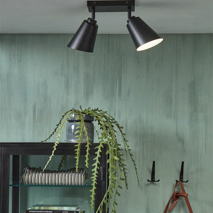 Lámpara de techo Bremen con 2 pantallas rectangulares negras