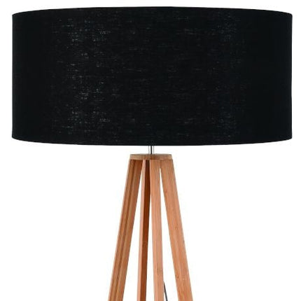 Lampadaire Everest Bambou et Lin Noir 158 cm