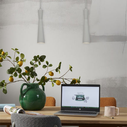 Lámpara colgante cilíndrica gris claro Burdeos GU10