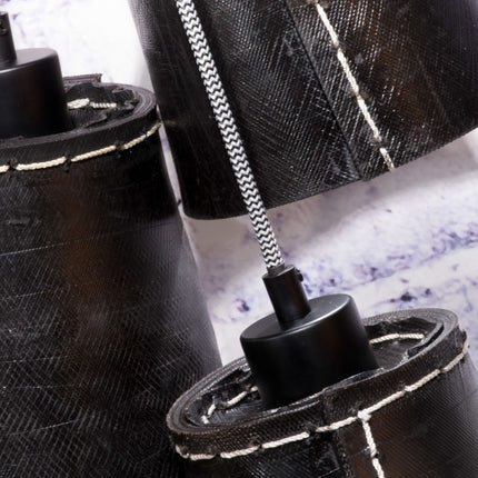 Suspension Amazon 3 Abat-jours Caoutchouc Recyclé Noir 40 cm