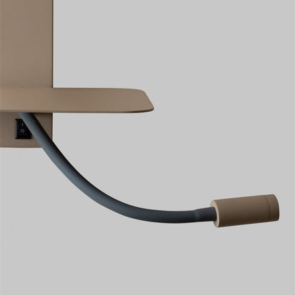 Applique Murale Florence avec Lampe de Lecture Sable et Lin Foncé