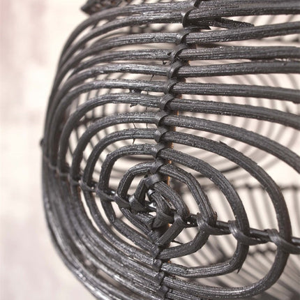 Madeira Rattan-Deckenleuchte Schwarz 48 cm