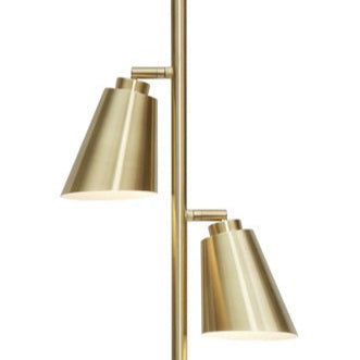 Stehleuchte Bremen, Gold, Eisen, mit Doppelschirm, 162 cm