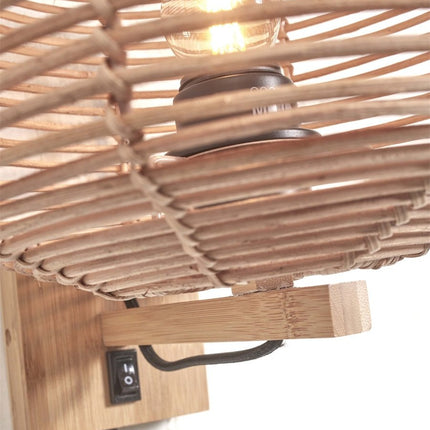 Tanami Wandleuchte aus natürlichem Rattan, 25 cm