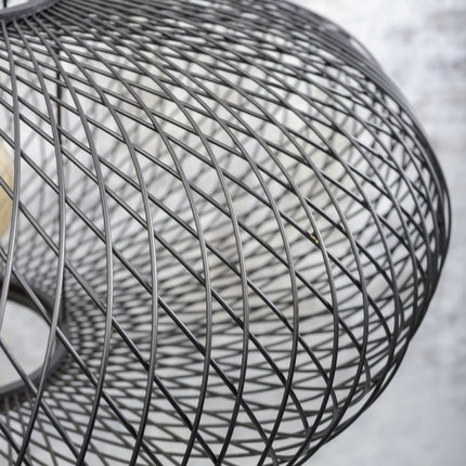 Cango Ellipse Bambus Deckenleuchte Schwarz 60 cm