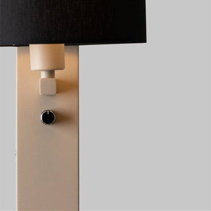 Aplique de pared Florence con lámpara de lectura color arena y negro