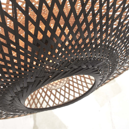 Kalimantan Bambus Deckenleuchte Schwarz und Natur 87 cm