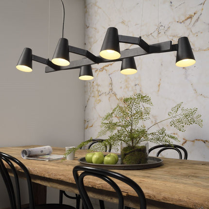 Suspension Biarritz 6 Bras Fer Noir