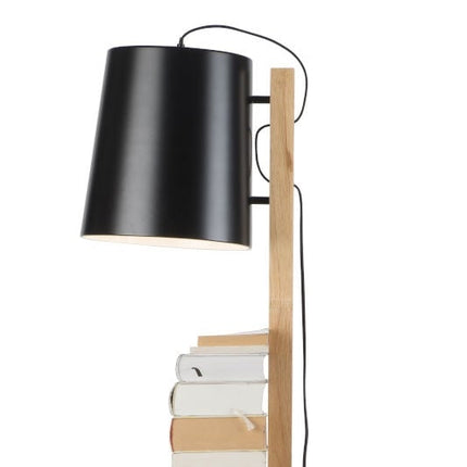 Cambridge Stehlampe aus Holz und schwarzem Eisen, 168 cm