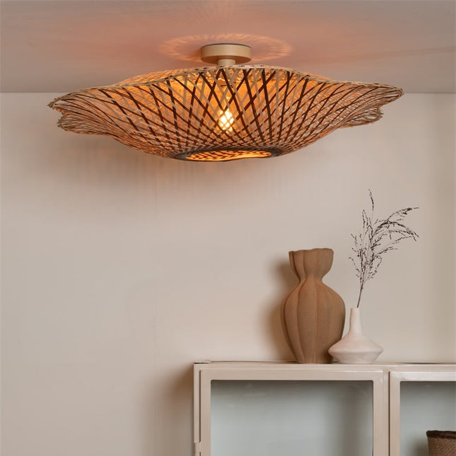 Plafonnier Madura Bambou Naturel et Brun 87 cm